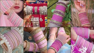 💖💕Pink bangle set for pink bridal lehenga and all functions💓💗||गुलाबी कलर के चूड़ियां||#viral#bangle