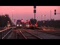 Штадлерские дизель поезда в закате на ст. Лелле stadler dmu s during sunset at lelle