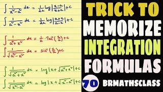 INTEGRATION FORMULAS || HOW TO MEMORISE INTEGRATION FORMULAS || FORMULAS || INTEGRATION