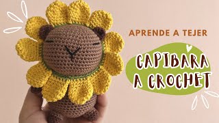 CAPIBARA CON GIRASOL A CROCHET 🌻