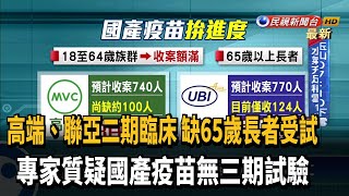 高端.聯亞二期臨床試驗 缺65歲以上受試者－民視台語新聞