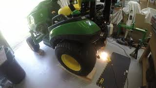 1025r 50 hour service. Transmission oil and filter change.