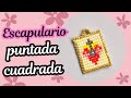 Escapulario/ Dije /Sagrado Corazón de Jesús / delicas miyuki/ Puntada cuadrada