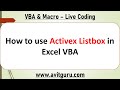 How to use Activex Listbox in Excel VBA