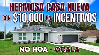 Hermosa casa nueva con $10,000 en incentivos 🤯 NO HOA ocala