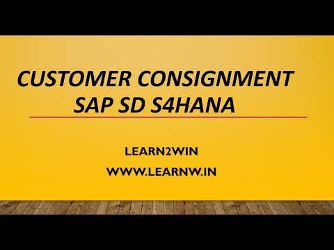 Customer Consignment In Sap Sd S4hana | Consignment In Sap Sd ...