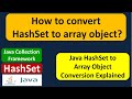 How to convert HashSet to array object? | Java Collection Framework