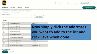 UPS.com Distribution Lists