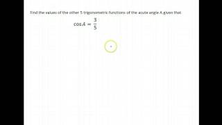 Trig U1A3 -- Finding trig ratios