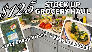 GROCERY SHOP & COOK WITH ME | Two Week $125 Grocery Restock + Quick Affordable 10 Minute Meal Ideas