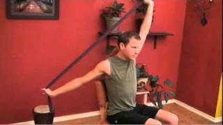 Seated Pec and Lat Stretch with a Strap