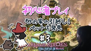 【FF14】第七星歴 初心者プレイ#3 砂の家の引越し！ペットも発見【女性実況】