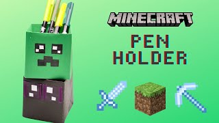 Minecraft Pen Holder | Minecraft Craft Ideas