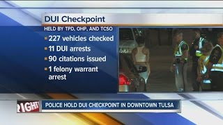 12 arrested after Tulsa DUI checkpoint