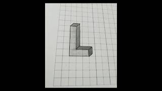 How To Drawing 3D Letter L 😍 Very Easy 💙 #shorts #3d #drawing #art #pencil #trending