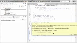 Java walk through: ATM