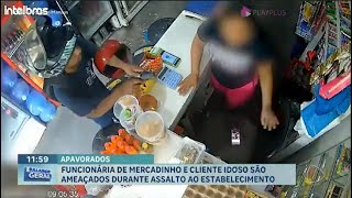 Funcionária de mercadinho e cliente são ameaçados durante assalto ao estabelecimento