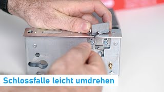 Schlossfalle umdrehen | Funktionsweise eines Einsteckschloss | fenster-hammer.de