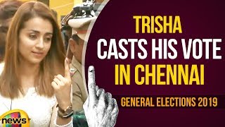 Trisha Cast Her Vote In Chennai | Trisha Latest News | Tamil Nadu Elections 2019 | Mango News