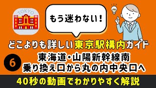 【どこよりも詳しい東京駅構内ガイド】⑥東海道・山陽新幹線南乗り換え口から丸の内中央口へ　#東京駅 #東京駅構内移動 #まっぷる