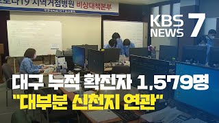 대구 누적 확진자 1,579명…“역학조사 거부 등 고발조치” / KBS뉴스(News)