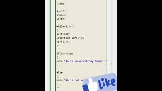 PHP program to check for an Armstrong number.