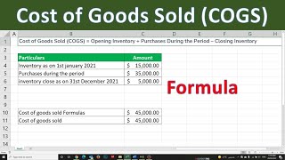 how to calculate cost of goods sold COGS | find cost of goods sold | what is cost of goods sold