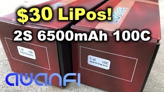 $30 Awanfi 2S 6500mAh 100C cheap LiPo battery review