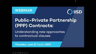 Webinar: Public-private partnership contracts: Understanding new approaches to contractual clauses