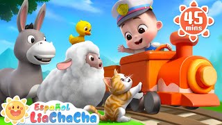 Animales en el Chu Chu Tren | Sonidos de Animales | LiaChaCha en Español - Canciones Infantiles