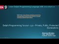 delphi programming tutorial 1.2 private protected public declarations