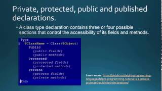 Delphi Programming Tutorial - 1.2 - Private, Protected, Public Declarations