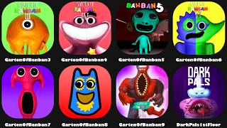Garten of Banban 3,4,5,6,7,8,9 All Main BOSSES & DEATH SCENES,Dark Pals The 1st Floor Mobile Game
