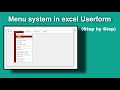 Menu system in excel userform (Step by Step)