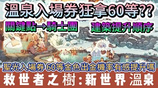 【救世者之樹:新世界】溫泉入場券狂拿60等??｜關鍵點騎士團｜建築提升順序｜聖光60等出金｜#救世者之樹:新世界 #救世者之樹禮包碼 #諸救世者之樹新世界 #救世者之樹 #阿翊 #遊戲 #手遊