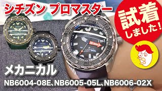 NB6004-08E、NB6005-05L、NB6006-02X「シチズンプロマスターメカニカル」の試着動画です。 (字幕あり subtitles)