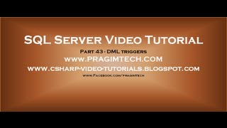 DML triggers in sql server Part 43