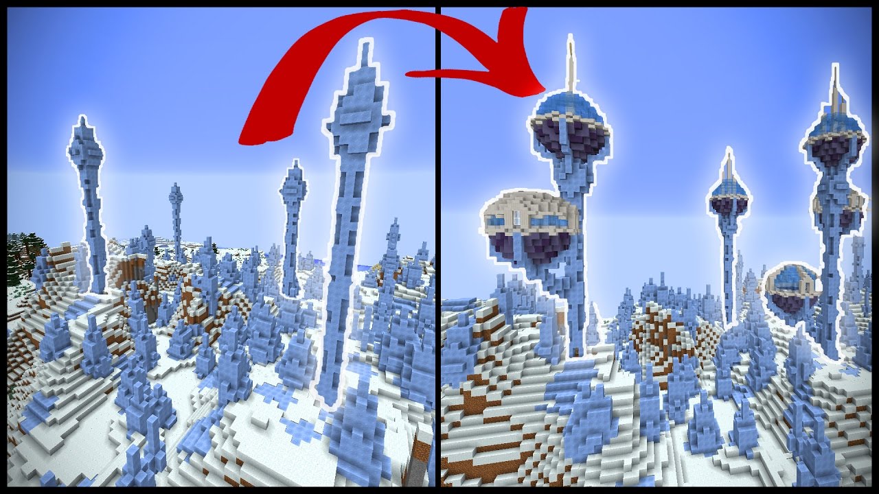 Let's Transform Minecraft ICE SPIKES! - YouTube