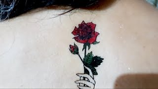 Temporary tattoo | Magic Tattoo rose 🌹 flower 🌼 beautiful for backlash dresses 👗