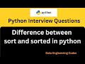 difference between sort and sorted in python | python interview questions