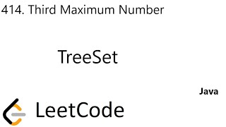 LeetCode 414 | Third Maximum Number | TreeSet | Java