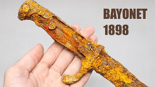 Very Rusty WWI German Bayonet Restoration. Knife Restoration