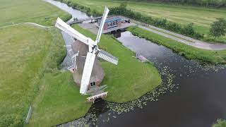 Poldermolen de Krimstermolen - 360 graden drone view.