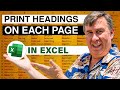 Excel - Printing Header Rows or Columns on Each Page Using Excel Page Setup - Episode 690