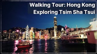 4K60p Hong Kong Walking Tour | Tsim Sha Tsui at Night \u0026 8pm Light show｜香港行路系列：夜遊尖沙咀海旁 \u0026 幻彩詠香江 2020