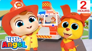 Fire Truck Sounds | Job and Career Songs | Little Angel Nursery Rhymes for Kids