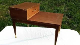 ANTIQUE Vintage 1950's WALNUT 2 TIER Mid Century DANISH Modern MERSMAN END TABLE NIGHT STAND 8202