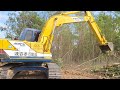 รีวิวรถขุดยอดนิยมยุค 90 งานเคลียริ่ง kobelco sk120 1 มาร์คทรียังไม่มีเนื้อคู่ excavator and truck