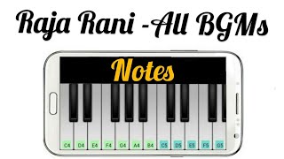 Raja rani -All BGMs | Atlee | G.V.Prakash | Smile Music | Piano notes | Perfect piano