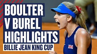 Highlights - Boulter v Burel - GB v France - Billie Jean King Cup Qualifier 2024 | LTA
